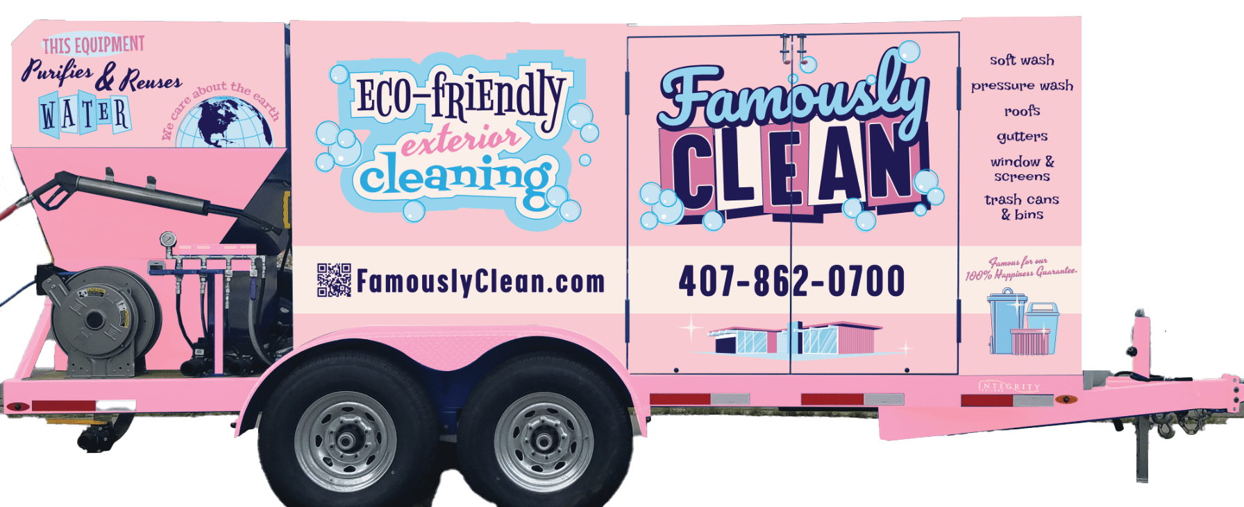 New.Trailer. Trash can being cleaned in Orlando.