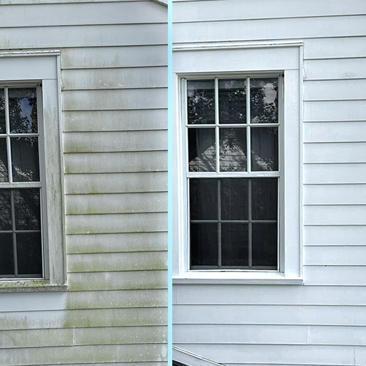 before.afterIMG_4695-2 Before and after photo of a house soft wash in Winter Park.