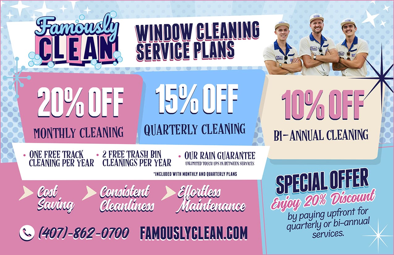 Famously Clean window washing specials