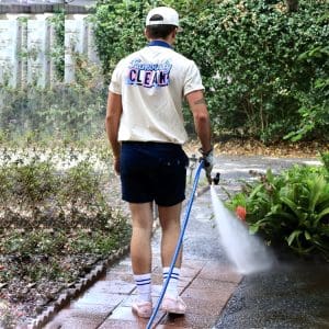 team.Sunglasses.1T4A8414 Pressure washing a walkway in the Conway area of Orlando